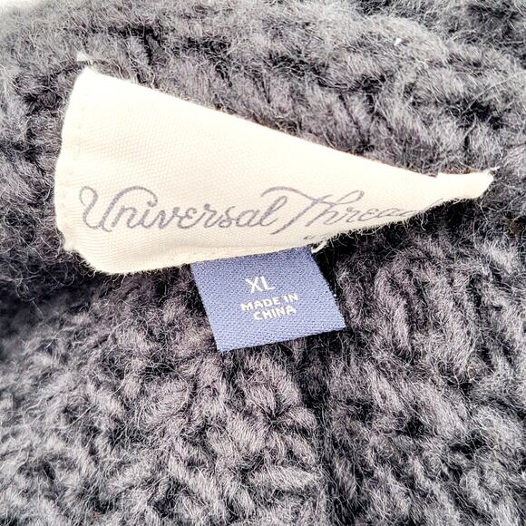 Universal Threads Black Wool Blend Crochet Shag Cardigan Open Sweater Size XL - Picture 6 of 7